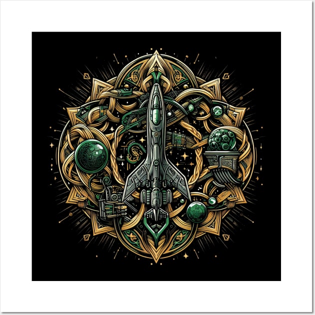 celtic spaceship Wall Art by grinningmasque